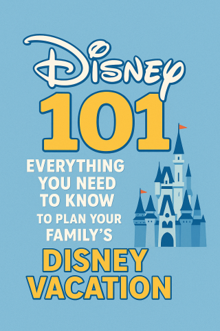 Disney 101 text on blue background with disney castle