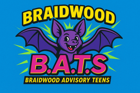 purple bat on blue background