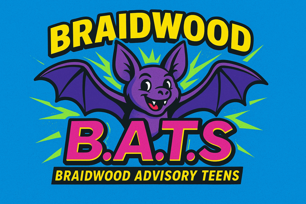 purple bat on blue background